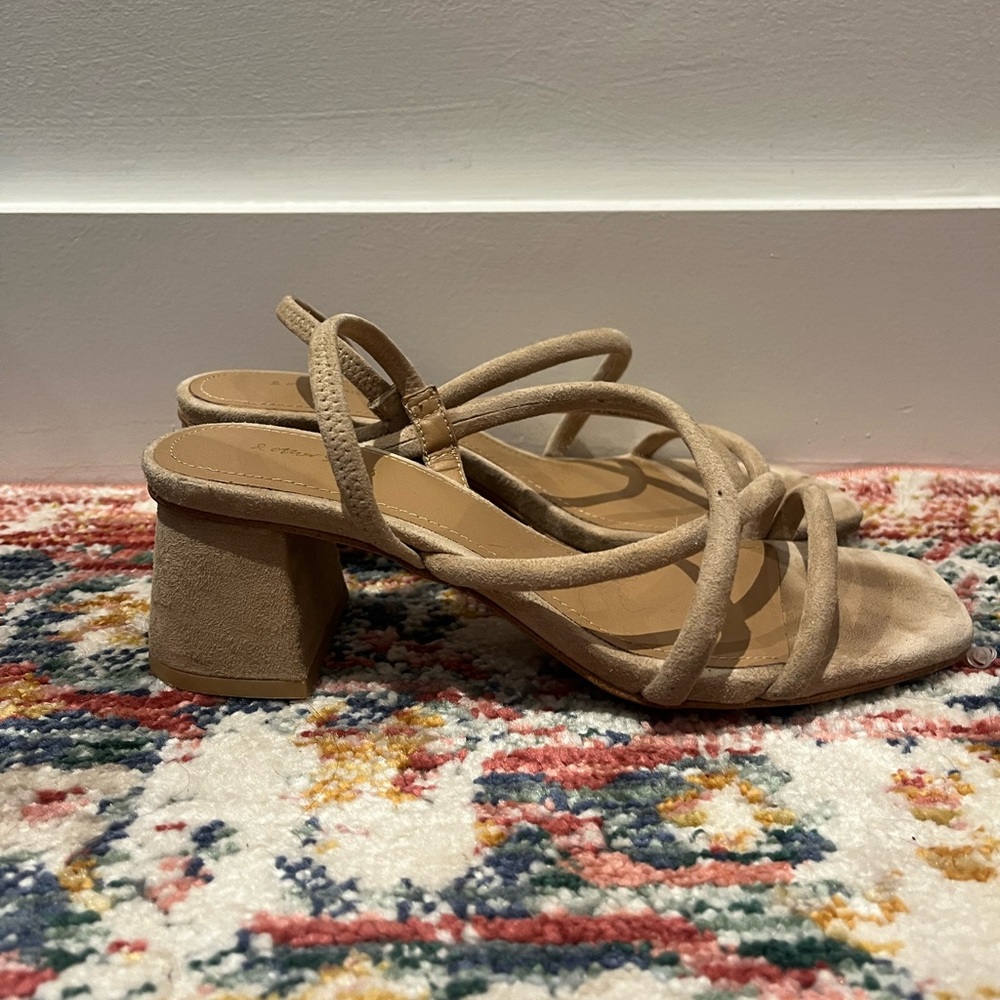 & Other Stories Strappy Suede Block Heel Sandals